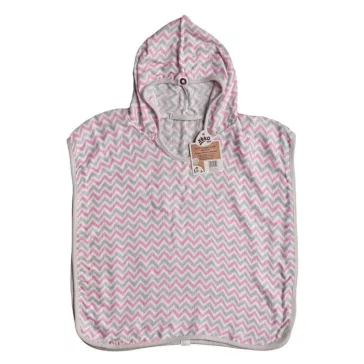 Xkko bambusz poncho - baby pink chevron, méret : 1
