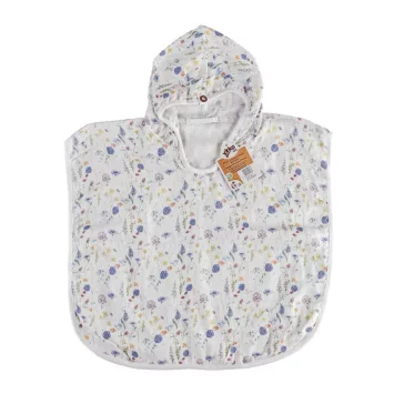 Xkko bambusz poncho - kék vadvirágok méret : 1