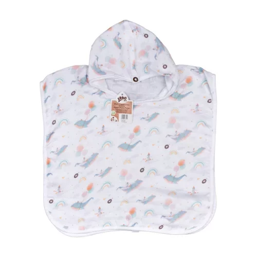  Xkko bambusz poncho - bálna, méret: 2