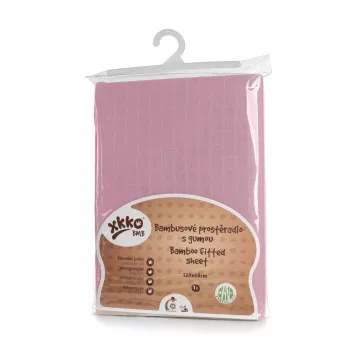 Xkko gumis lepedő,120x60, Baby Pink