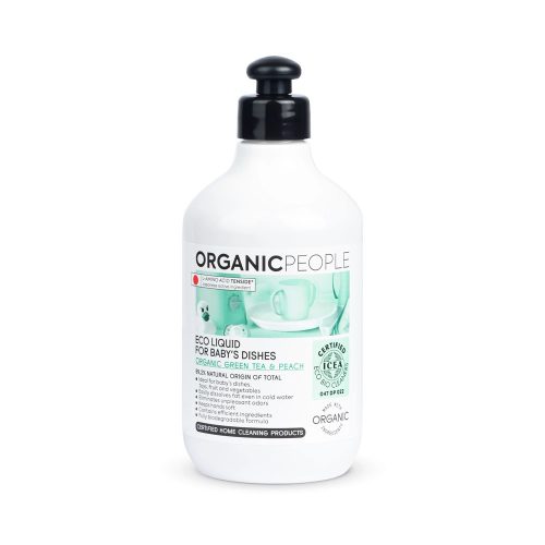 OrganicPeople - Öko mosogatószer babaedényekhez bio zöld teával és barackkal - 500 ml