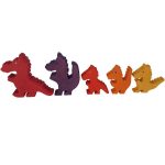 Bauspiel sárkányok piros/lila - 1 db nagy