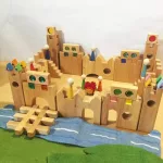 Bauspiel natúr rácsos építő 1db