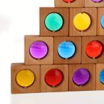 Bauspiel kristályablakos fa építő 5 db