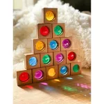 Bauspiel kristályablakos fa építő 25 db