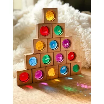 Bauspiel kristályablakos fa építő 25 db