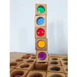 Bauspiel kristályablakos fa építő 25 db