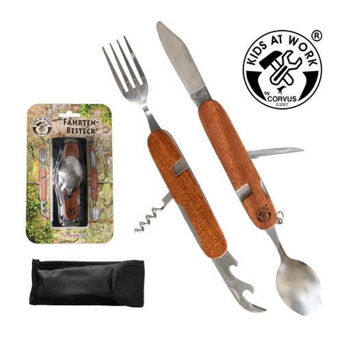 Zseb evőeszköz nemesfa nyéllel