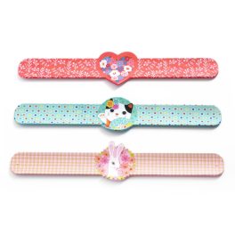   Djeco: Little Big room Rácsapós karkötő - Szív, Macsek, Nyúl - Slap bracelets heart,rabbit,cat