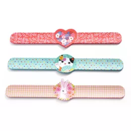   Djeco: Little Big room Rácsapós karkötő - Szív, Macsek, Nyúl - Slap bracelets heart,rabbit,cat