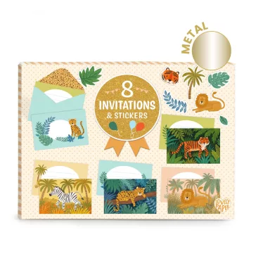 Meghívó készlet - Dzsungel parti - Jungle animals