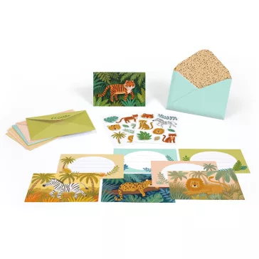 Meghívó készlet - Dzsungel parti - Jungle animals