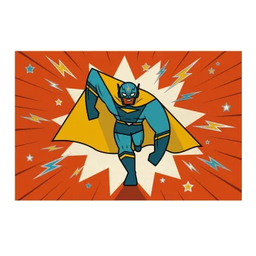 Meghívó készlet - Szuperhős egy napra - Pow ! Bang !