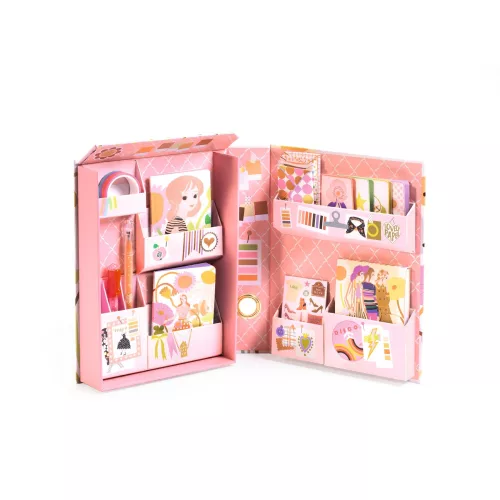 Djeco - Irodaszeres bőrönd - Tina kisszekrénye - Tinou stationery cabinet