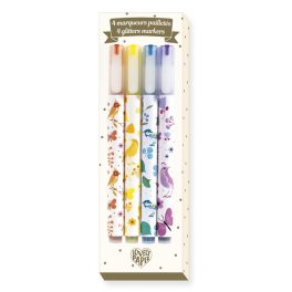   Djeco - Csillám filctoll készlet - 4 glitteres színben - 4 Tinou glitter markers