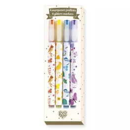   Djeco - Csillám filctoll készlet - 4 glitteres színben - 4 Tinou glitter markers