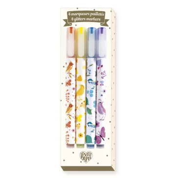   Djeco - Csillám filctoll készlet - 4 glitteres színben - 4 Tinou glitter markers