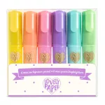 Djeco - Szövegkiemelő mini toll készlet 6 pasztell színben - 6 mini pastel highlighters