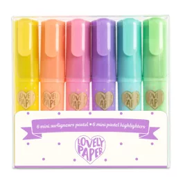   Djeco - Szövegkiemelő mini toll készlet 6 pasztell színben - 6 mini pastel highlighters