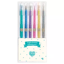   Djeco - Zselés toll készlet - 6 gliteres színben - 6 glitter gel pens