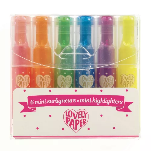 Djeco - Szövegkiemelő toll mini készlet - 6 neon színben - 6 neon gel fluo highlighters