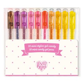  Djeco - Zselés mini toll készlet - 10 cukorka színben - 10 mini candy gel pens