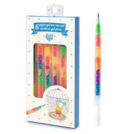   Djeco - Zselés toll készlet - 6 szivárvány színben - 6 rainbow gel pens