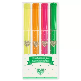   Djeco - Szövegkiemelő toll készlet 4 neon színben - 4 neon highlighters