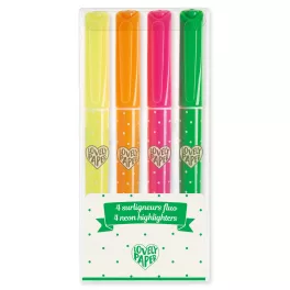   Djeco - Szövegkiemelő toll készlet 4 neon színben - 4 neon highlighters