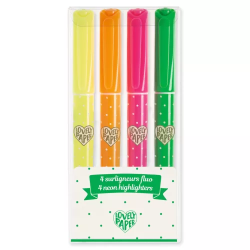 Djeco - Szövegkiemelő toll készlet 4 neon színben - 4 neon highlighters