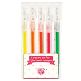   Djeco - Viaszkréta-toll készlet 5 neon színben - 5 fluorescent wax crayons