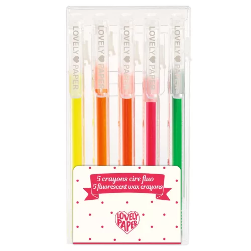 Djeco - Viaszkréta-toll készlet 5 neon színben - 5 fluorescent wax crayons