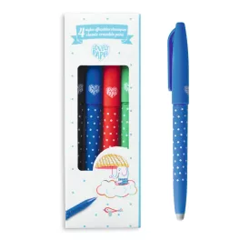   Djeco - Radírozható tollkészlet - 4 színű - 4 Classic erasable pens