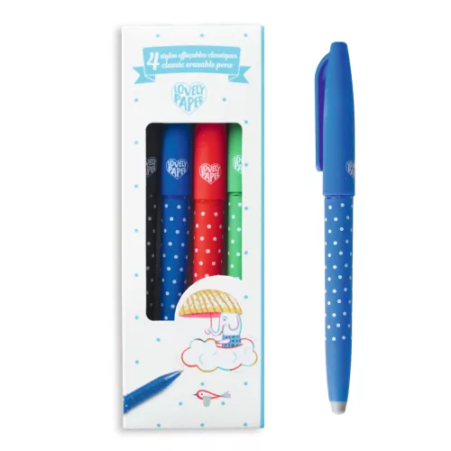 Djeco - Radírozható tollkészlet - 4 színű - 4 Classic erasable pens