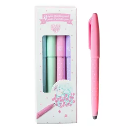   Djeco - Radírozható tollkészlet - 4 pasztell színű - 4 Pastel erasable pens