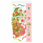 Djeco: Little Big room Magasságmérő falmatrica - Az ifjú hölgy kertje - Young girl in the garden