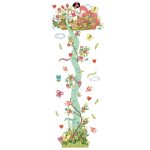 Djeco: Little Big room Magasságmérő falmatrica - Az ifjú hölgy kertje - Young girl in the garden