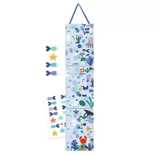 Djeco: Little Big room Magasságmérő - Vízi élet - Aquatic life