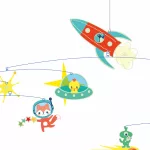Djeco: Little Big room Szélmobil függődísz - Rakéta - Rocket