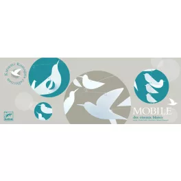   Djeco: Little Big room Szélmobil függődísz - Fehér madarak - White birds