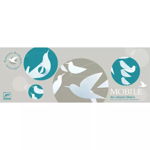 Djeco: Little Big room Szélmobil függődísz - Fehér madarak - White birds