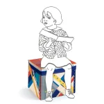 Djeco: Little Big room Játéktároló ülőke - Rakéta - Rocket toy box