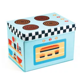   Djeco: Little Big room Játéktároló ülőke - Játék tűzhely - Cooker
