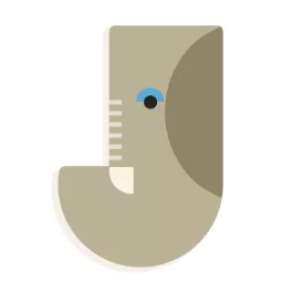   Djeco: Little Big room Állatdekor betű - J - Graphic animal letter