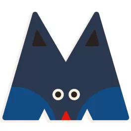   Djeco: Little Big room Állatdekor betű - M - Graphic animal letter