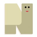 Djeco: Little Big room Állatdekor betű - N - Graphic animal letter