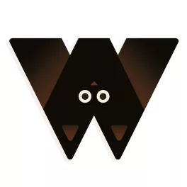   Djeco: Little Big room Állatdekor betű - W - Graphic animal letter
