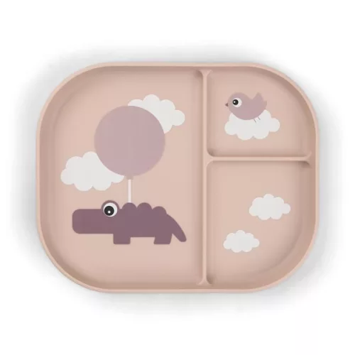 Done by Deer Foodie többrekeszes tányér, Happy Clouds, púder