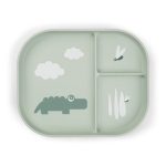 Done by Deer Foodie többrekeszes tányér, Croco, zöld