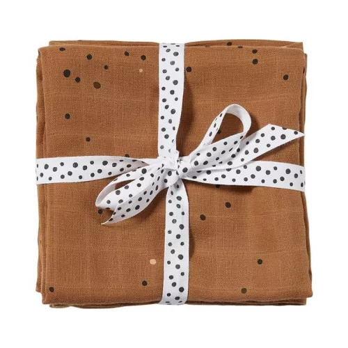 Done by Deer textil pelenka - Dreamy Dots mustár (2db) 